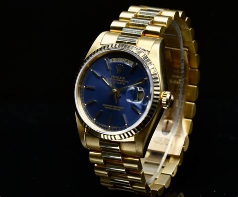 rolex day date 18238 blue dial|rolex 118238 vs 128238.